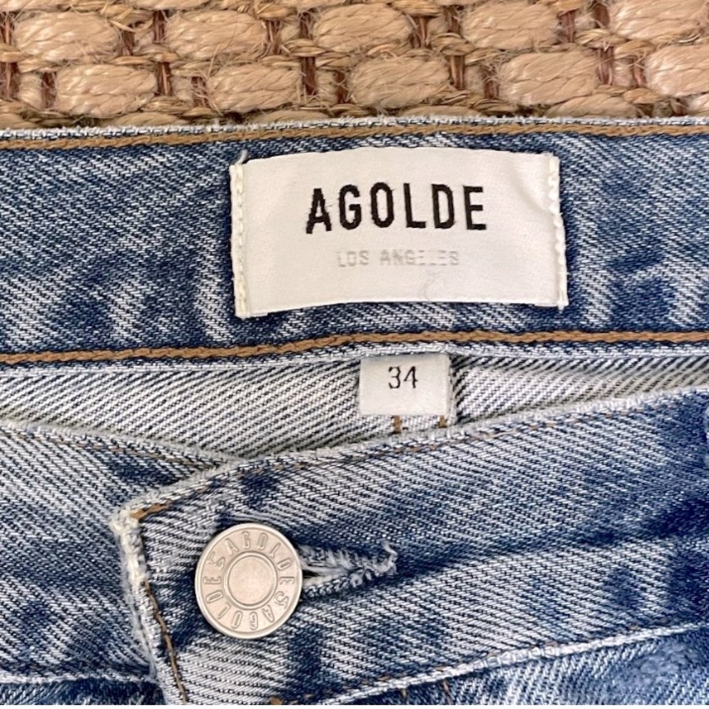 AGOLDE 90’s mid-rise light blue wash loose fit distressed - Picture 4 of 4